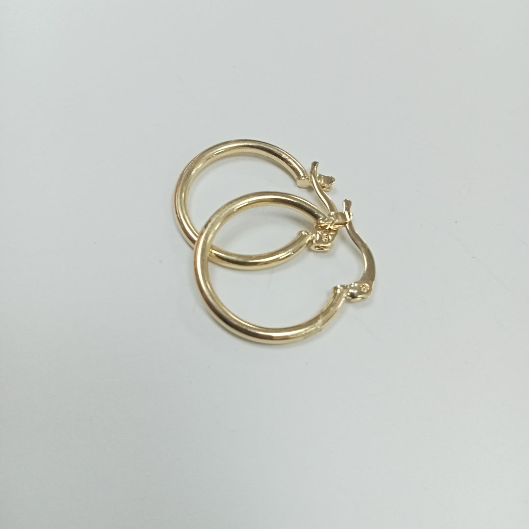 ARETES TEJIDO ARRACADAS LISAS 14K 1.2 GR (NUEVO)