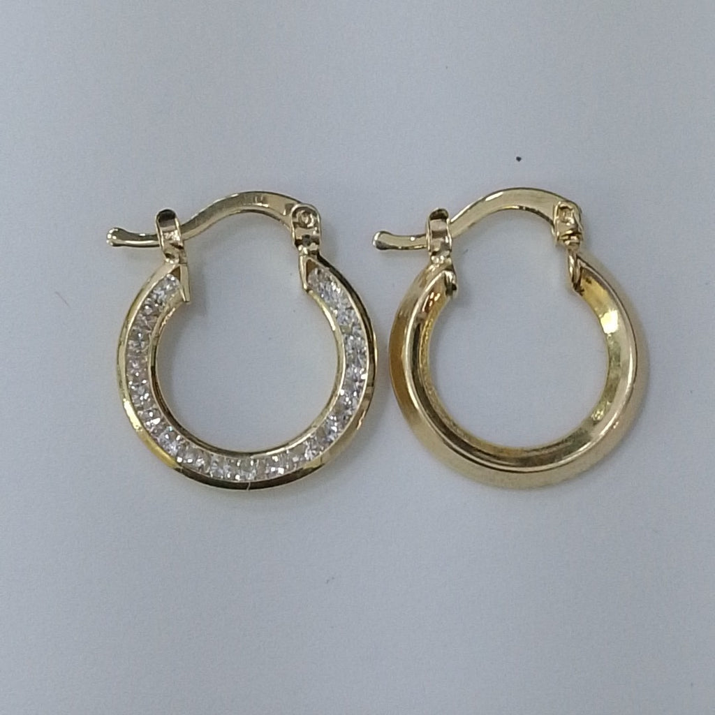 ARETES ARRACADAS CON CIRCONIAS 14K 2.3 GR (NUEVO)