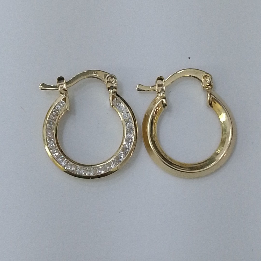 ARETES ARRACADAS CON CIRCONIAS 14K 2.3 GR (NUEVO)
