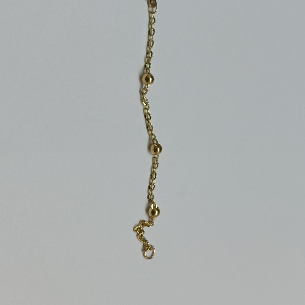 PULSERA TEJIDO ESPECIAL CON DOS CORAZONES 14K 18 CM 1.7 GR (NUEVO)