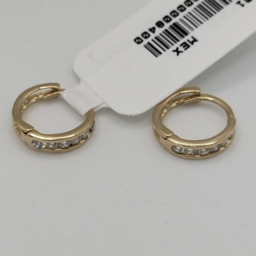 ARETES ARRACADA C CIRCONIAS 14K 1.2 GR (NUEVO)