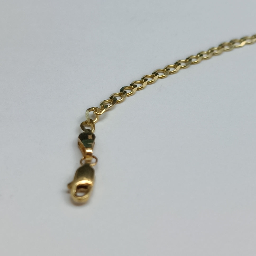 PULSERA TEJIDO BARBADA 14K 21 CM 3.8 GR (NUEVO)