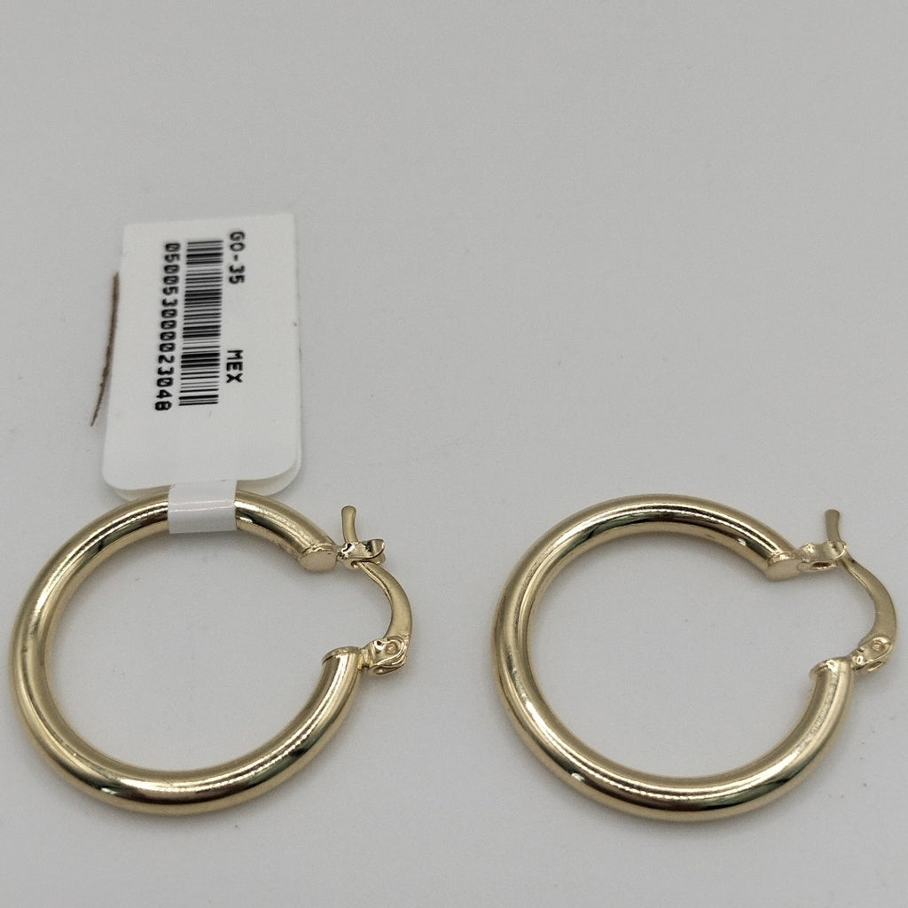 ARETES TEJIDO ARRACADAS LISAS HUECAS 14K 2.2 GR (NUEVO)