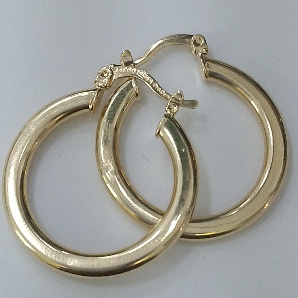 ARETES TEJIDO ARRACADA LISA 14K 2.1 GR (NUEVO)