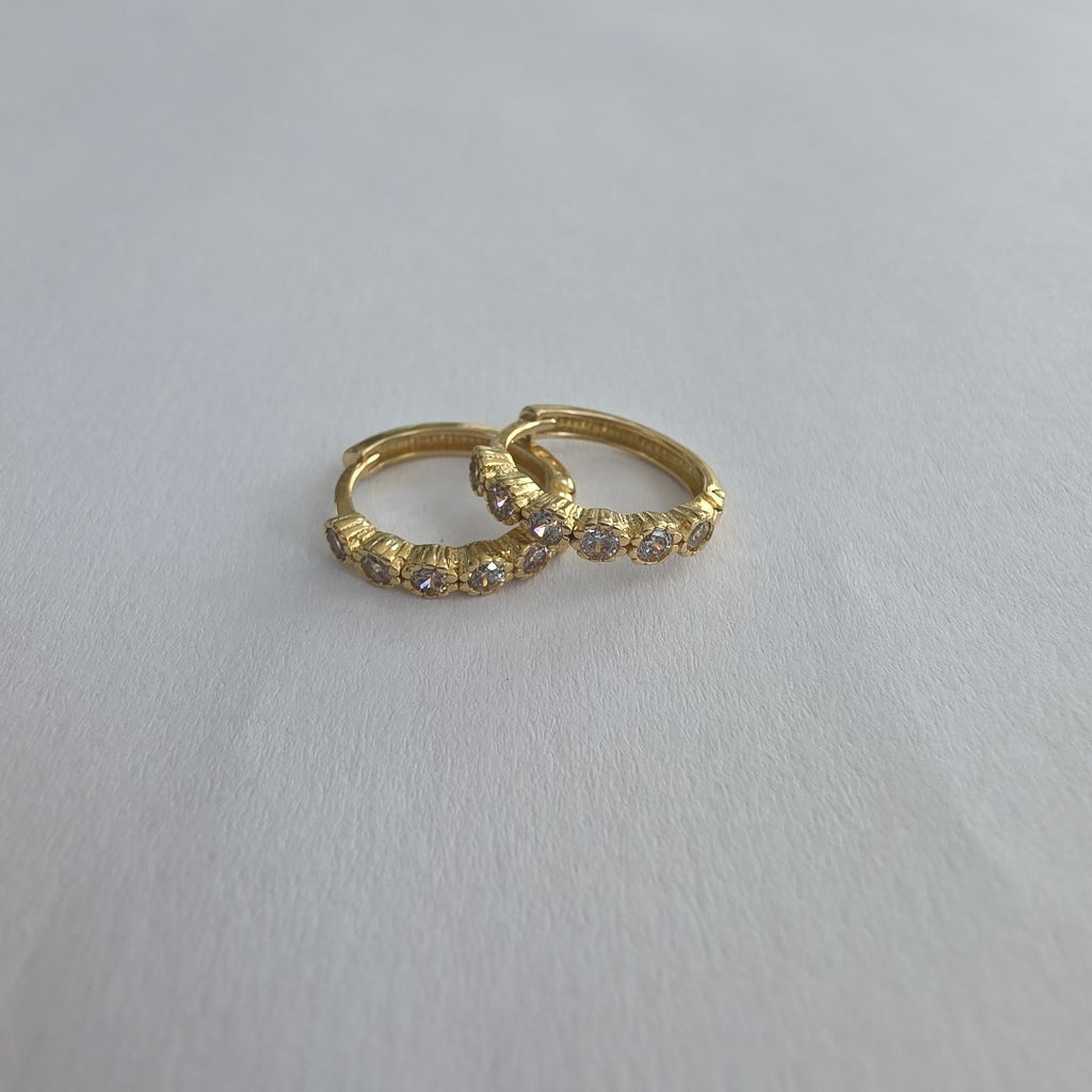 ARETES ARRACADA C CIRCONIAS 14K 2 GR (NUEVO)
