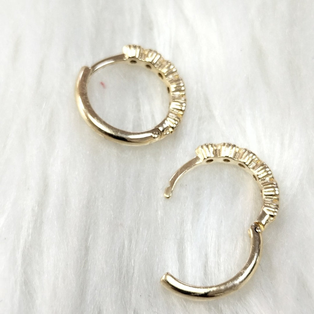 ARETES ARRACADA C CIRCONIAS 14K 2 GR (NUEVO)