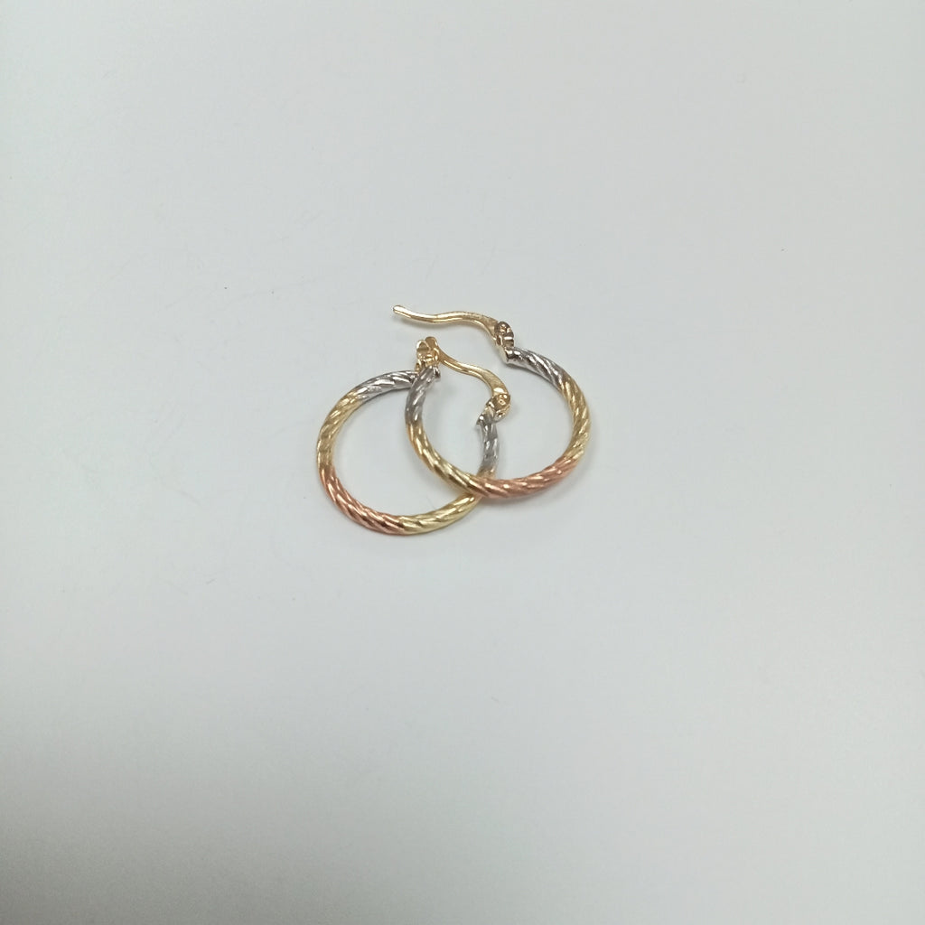 ARETES TEJIDO ARRACADAS TZL COMBINADAS 14K 1.7 GR (NUEVO)