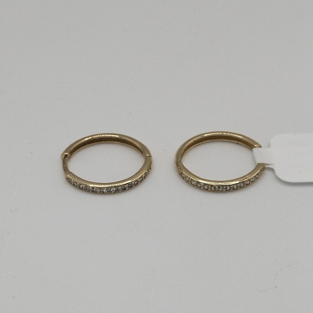 ARETES ARRACADAS C CIRCONIAS 14K 1.9 GR (NUEVO)