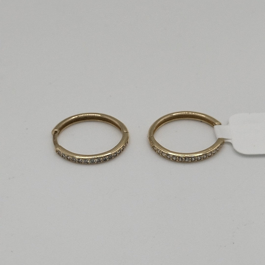 ARETES ARRACADAS C CIRCONIAS 14K 1.9 GR (NUEVO)