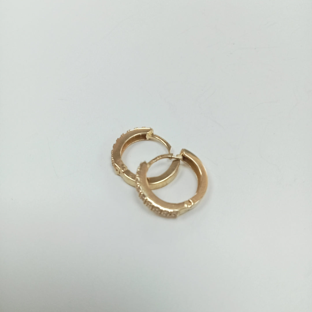 ARETES HUGGIES C CIRCONIA 14K 1.7 GR (NUEVO)