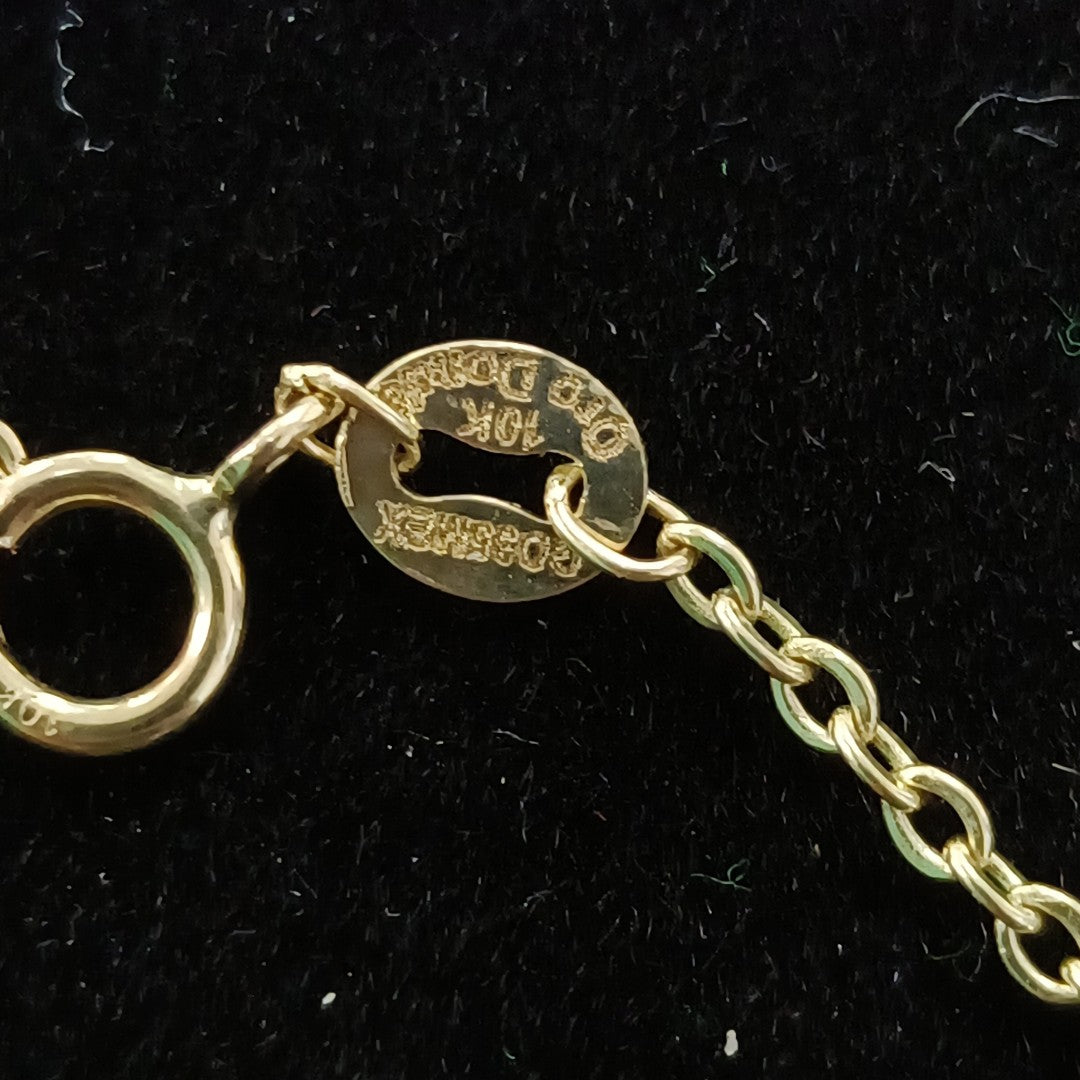 PULSERA ESPECIAL CON DIJES ELEFANTES 10K 18 CM 2.1 GR (NUEVO)