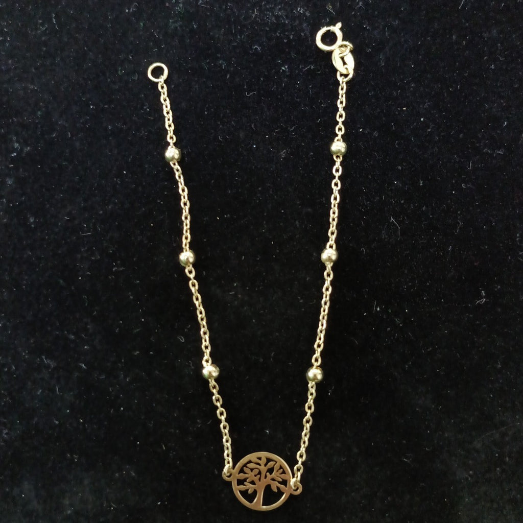 PULSERA TEJIDO ESPECIAL ARBOL 14K 18 CM 1.8 GR (NUEVO)