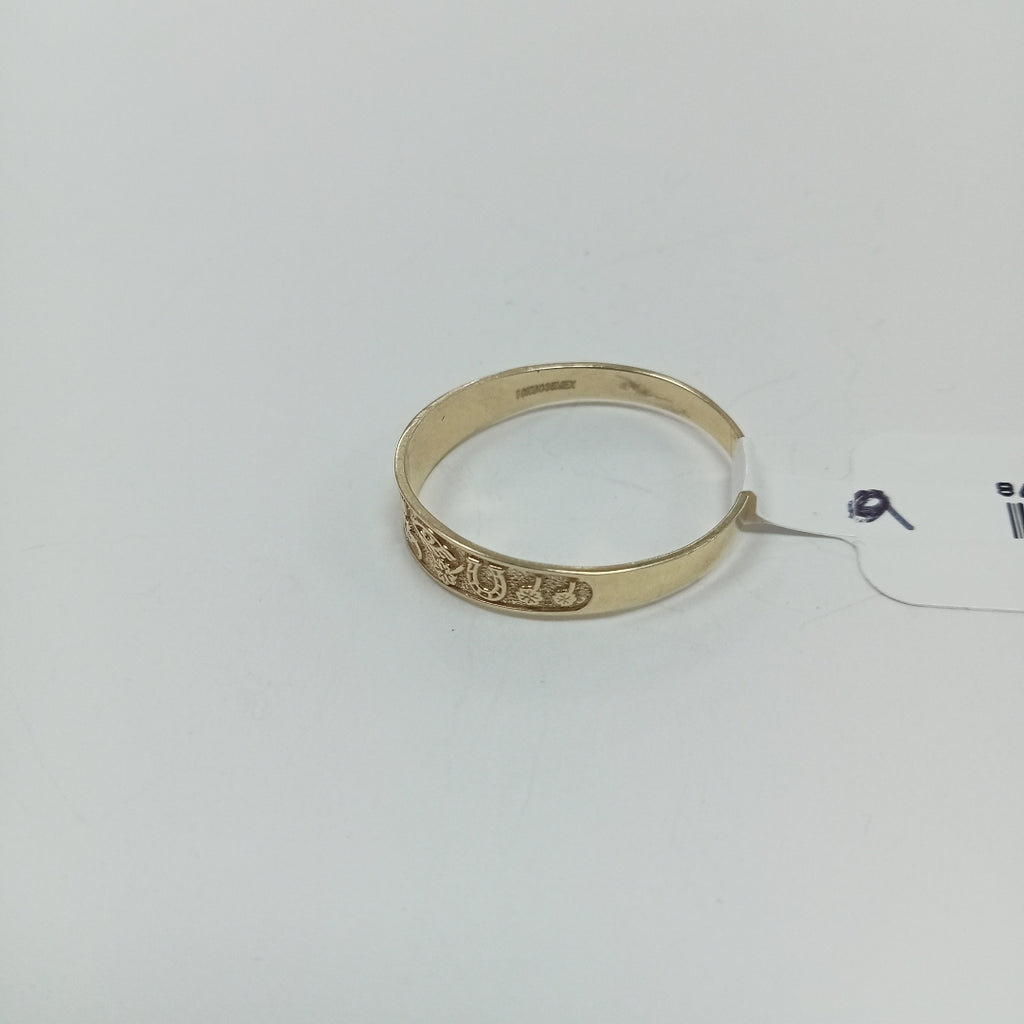 ANILLOS ARGOLLA DE LA SUERTE 10K TALLA 9 1.3 GR (NUEVO)