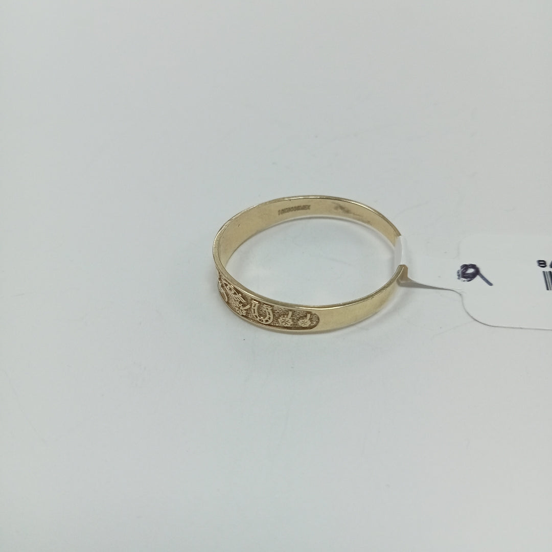 ANILLOS ARGOLLA DE LA SUERTE 10K TALLA 9 1.3 GR (NUEVO)