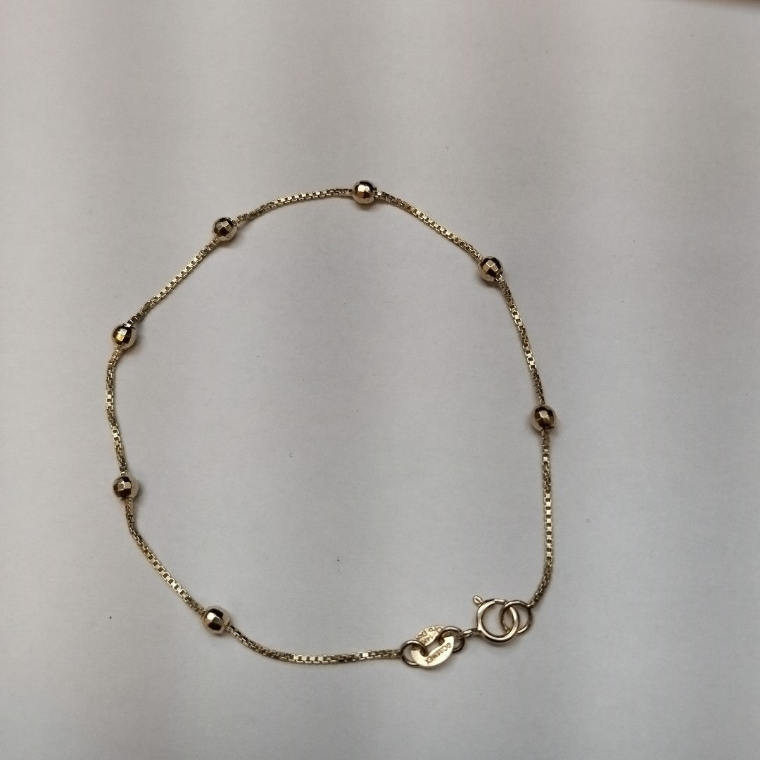 PULSERA ESPECIAL CON BOLITAS 14K 18 CM 1.4 GR (NUEVO)