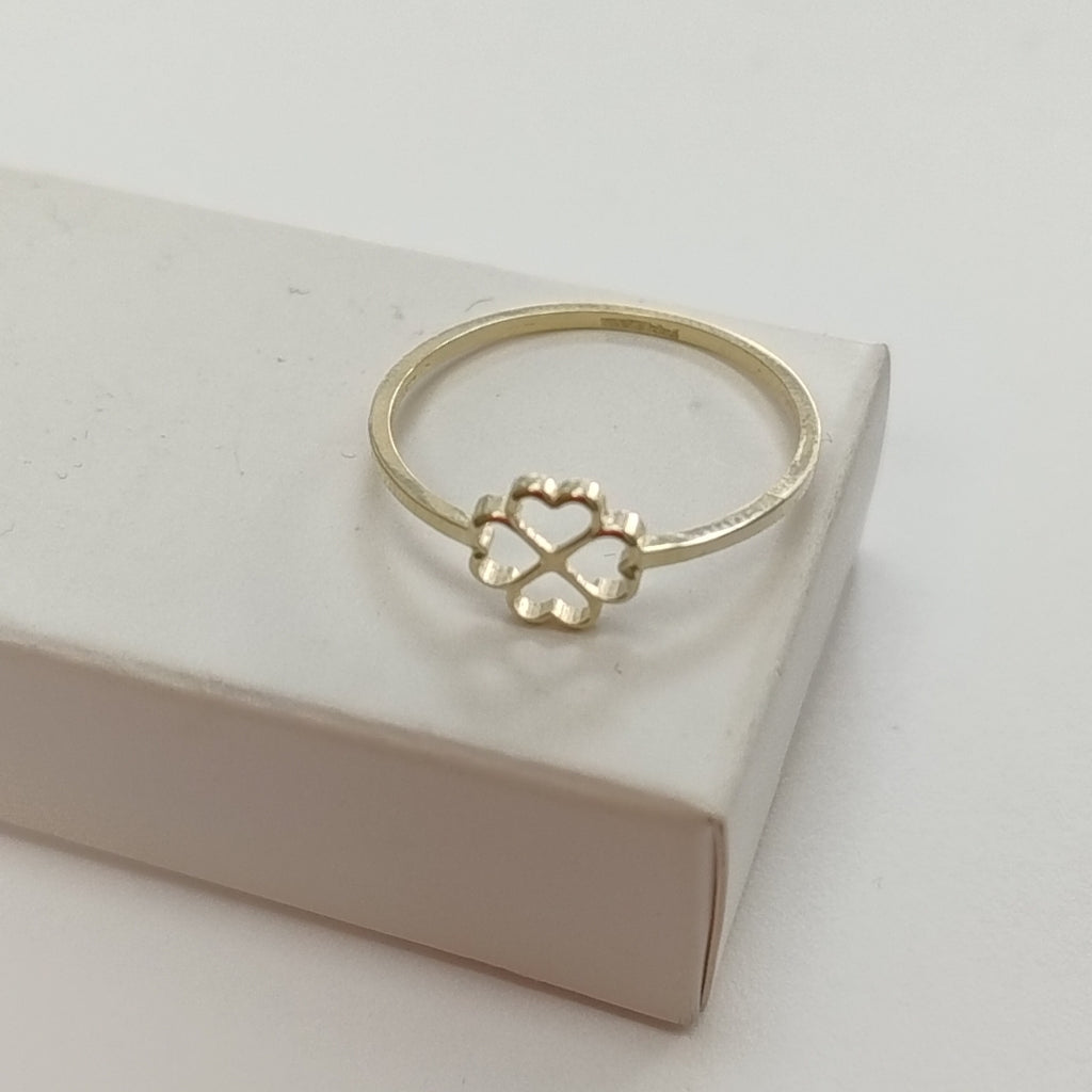 ANILLOS ANILLITO FIG TREBOL 4 HOJAS 10K TALLA 8 0.8 GR (NUEVO)