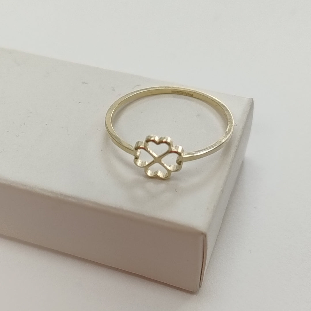 ANILLOS ANILLITO FIG TREBOL 4 HOJAS 10K TALLA 8 0.8 GR (NUEVO)