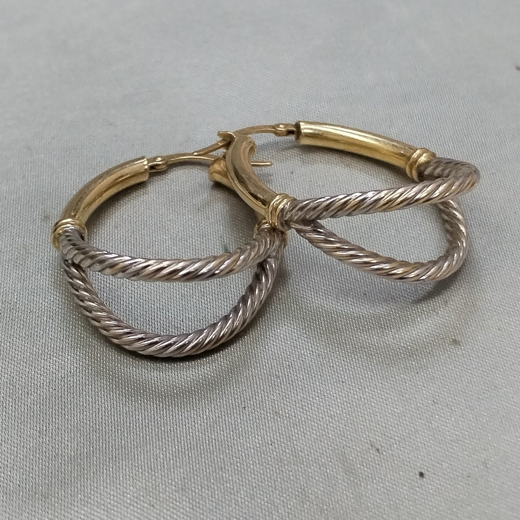 ARRACADAS PAR ORO, ORO COMBINADO 14 K 3.8 GRMS (SEMINUEVO)