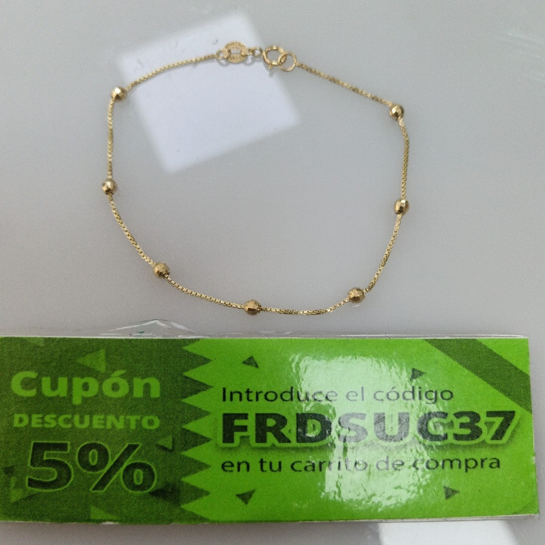 PULSERA ESPECIAL CON BOLITAS 14K 18 CM 1.4 GR (NUEVO)