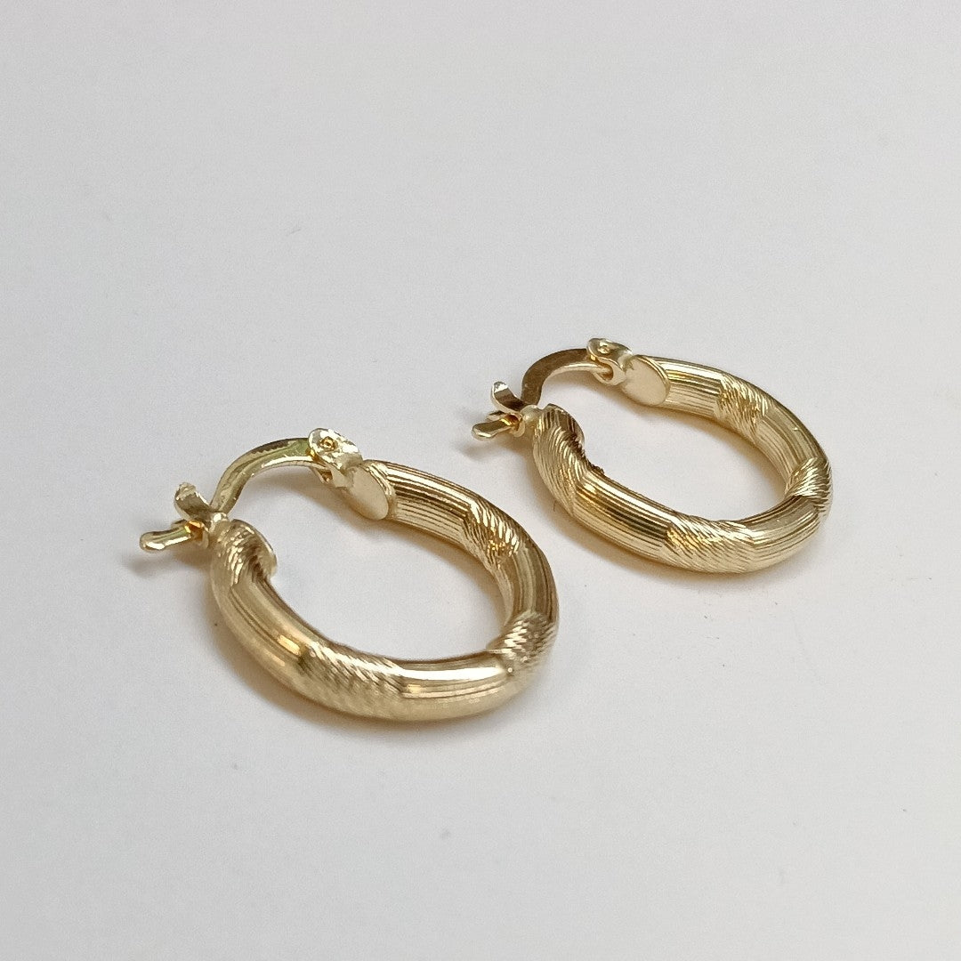 ARETES TEJIDO ARRACADAS CON DISEÑO 14K 2.7 GR (NUEVO)