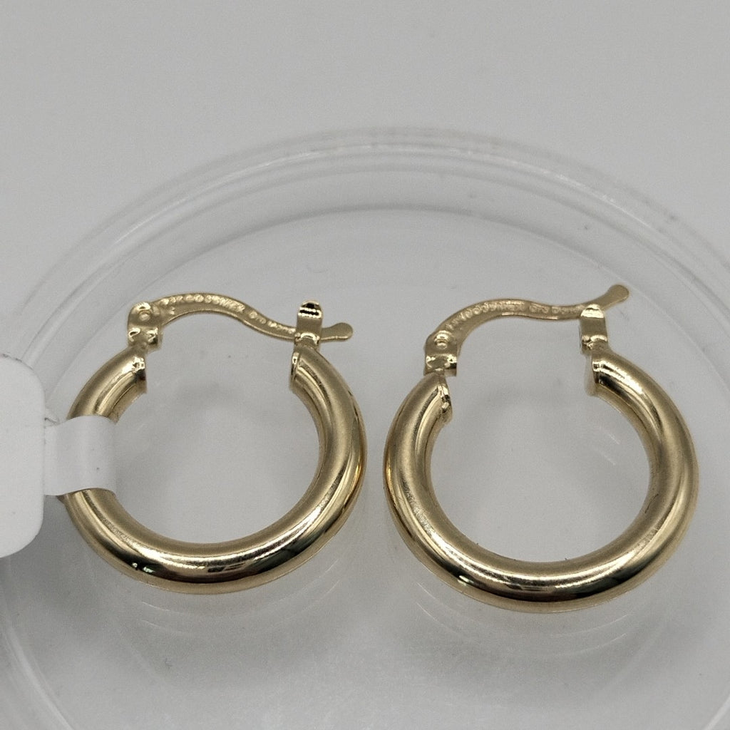 ARETES TEJIDO ARRACADAS LISAS 14K 1.6 GR (NUEVO)