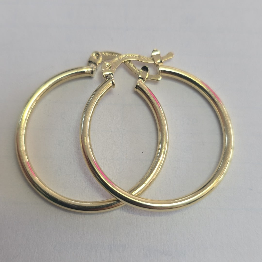 ARETES TEJIDO ARRACADAS LISAS 14K 1.5 GR (NUEVO)