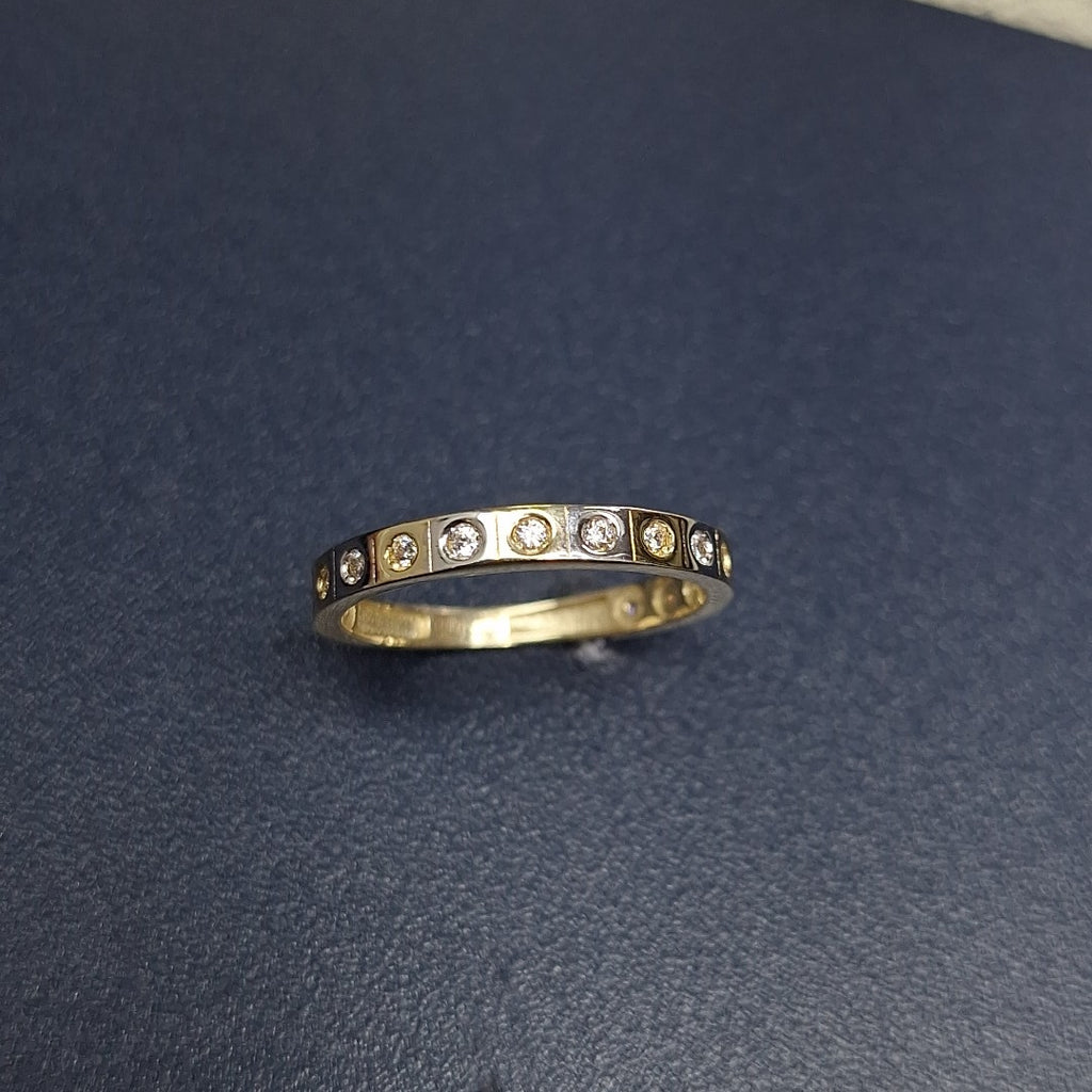 ANILLO ANILLITO C CIRCONIAS COMBINADO 14K 7 TALLA 1.9 GR (NUEVO)