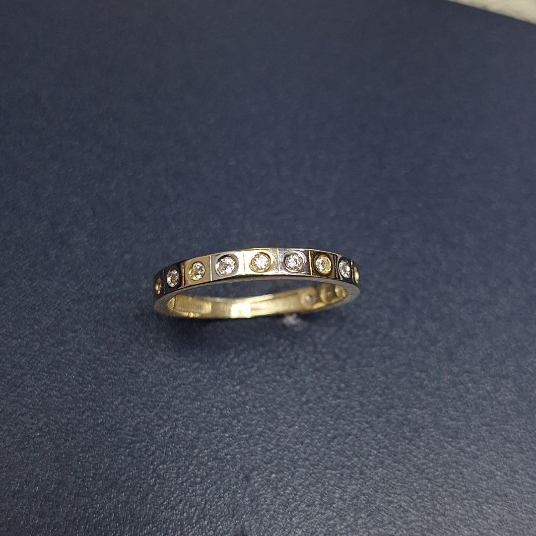 ANILLO ANILLITO C CIRCONIAS COMBINADO 14K 7 TALLA 1.9 GR (NUEVO)