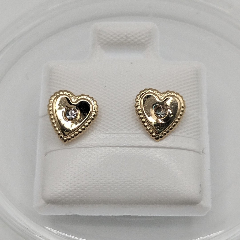BROQUELES BROQUEL FIG CORAZON C CIRCONIA 14K 0.2614 GR (NUEVO)
