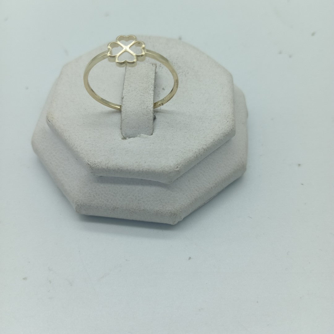 ANILLOS ANILLITO FIG TREBOL 4 HOJAS 10K TALLA 8 0.8 GR (NUEVO)