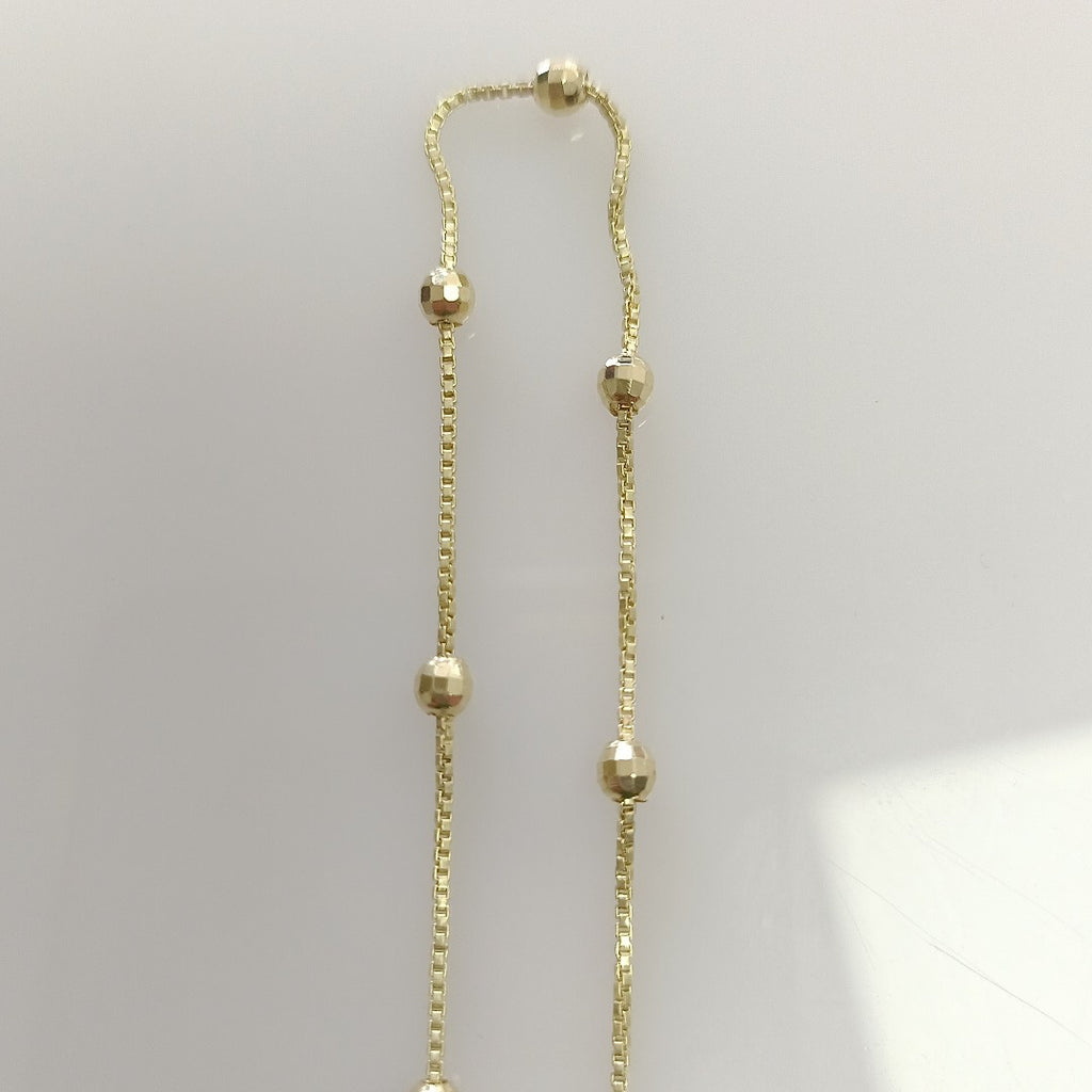 PULSERA ESPECIAL CON BOLITAS 14K 18 CM 1.4 GR (NUEVO)