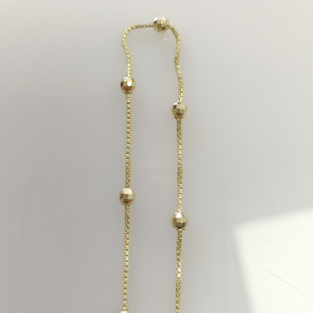 PULSERA ESPECIAL CON BOLITAS 14K 18 CM 1.4 GR (NUEVO)