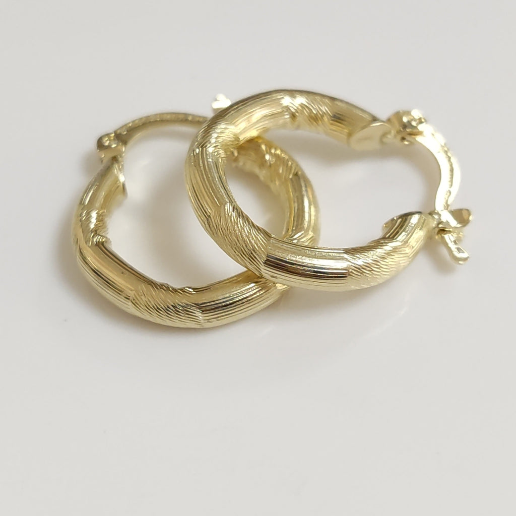 ARETES TEJIDO ARRACADAS CON DISEÑO 14K 2.7 GR (NUEVO)