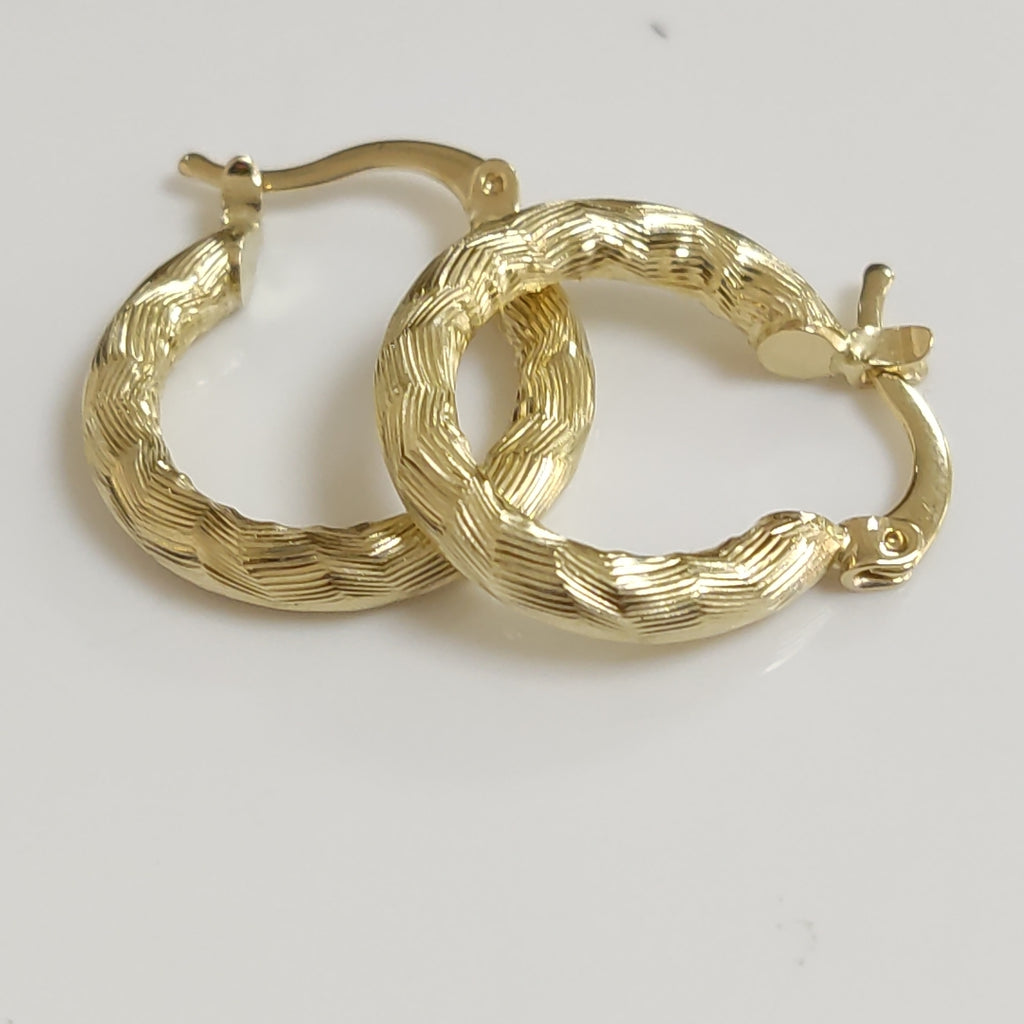 ARETES TEJIDO ARRACADAS ASTRIADAS 14K 2 GR (NUEVO)