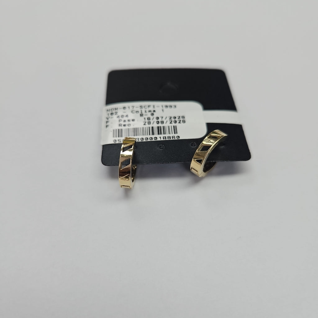 ARETES HUGGIES CON CIRCONIAS 14K 2.2 GR (NUEVO)