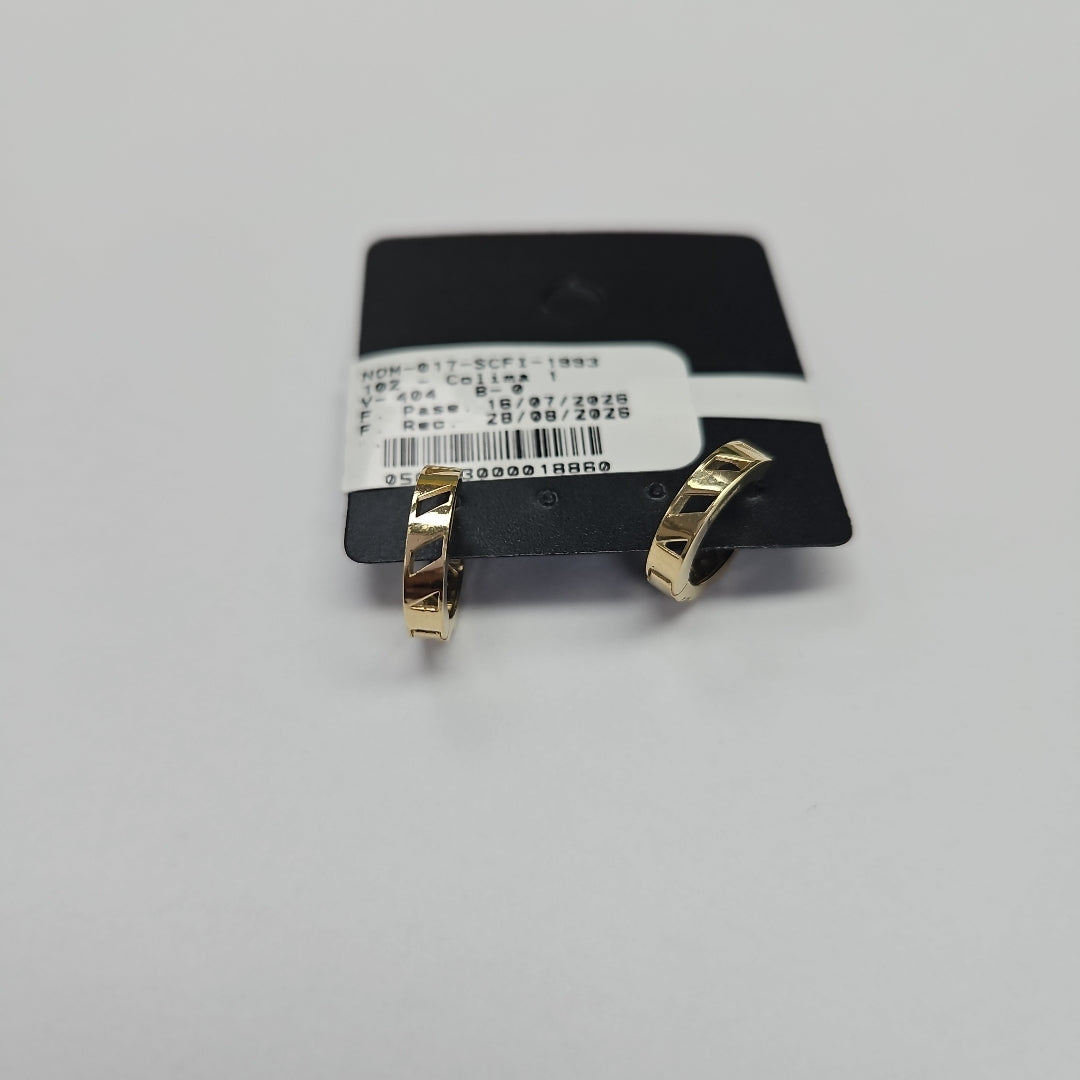ARETES HUGGIES CON CIRCONIAS 14K 2.2 GR (NUEVO)