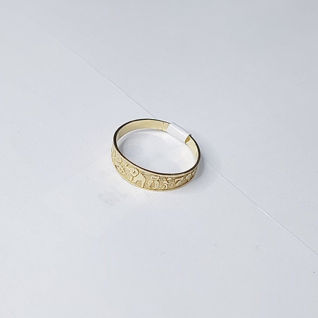 ANILLOS ARGOLLA DE LA SUERTE 10K TALLA 7 1.1 GR (NUEVO)