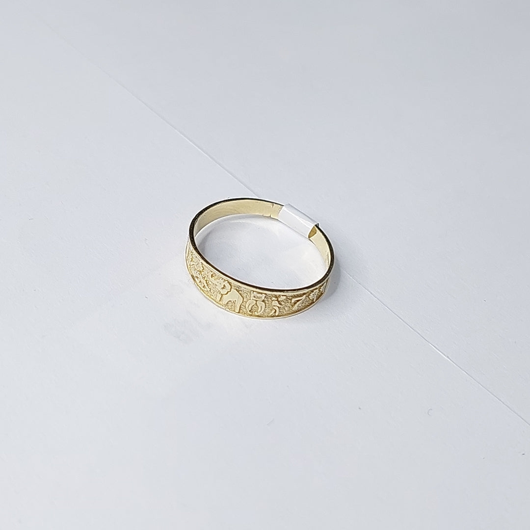 ANILLOS ARGOLLA DE LA SUERTE 10K TALLA 7 1.1 GR (NUEVO)