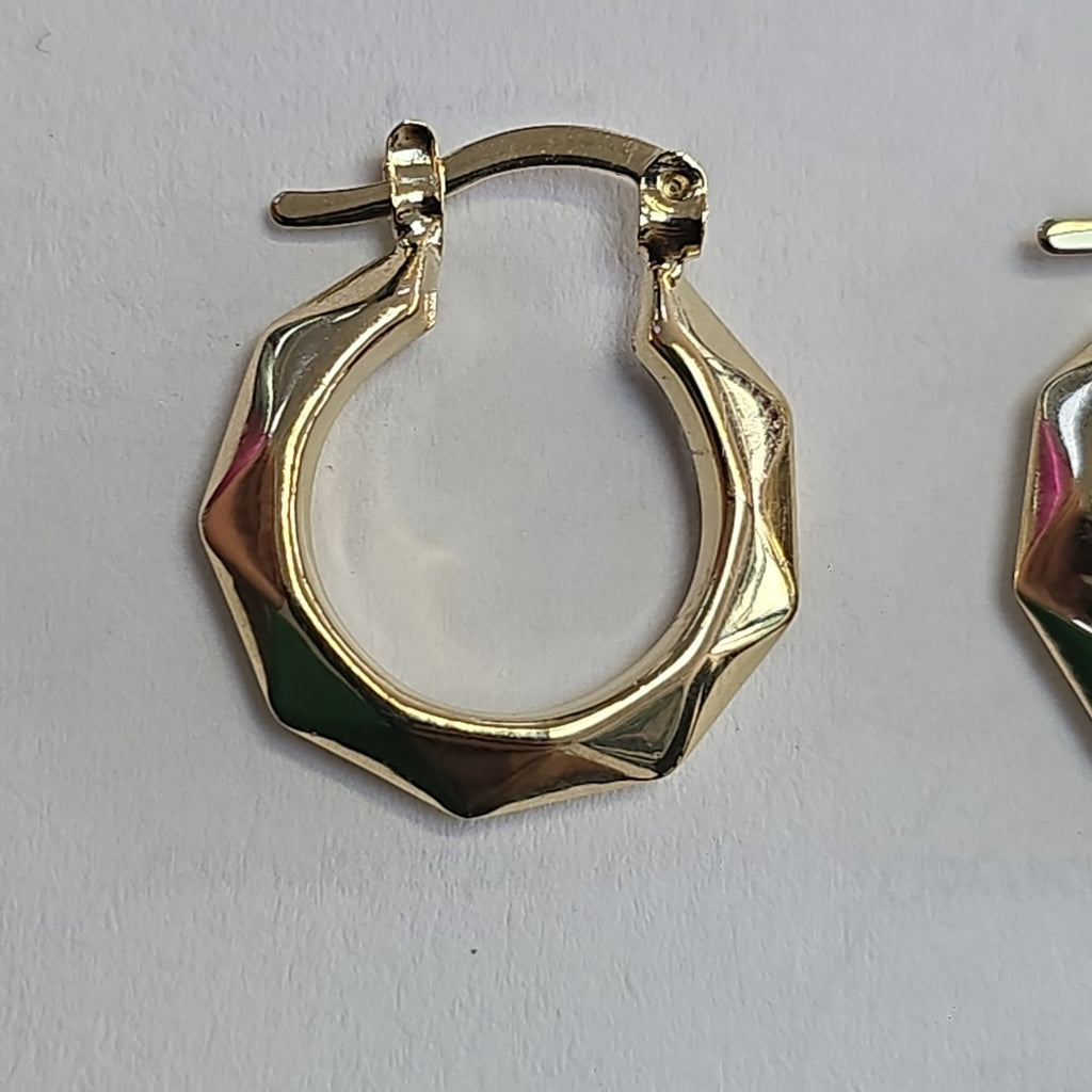 ARETES TEJIDO ARRACADAS FACETADAS 14K 1.8 GR (NUEVO)