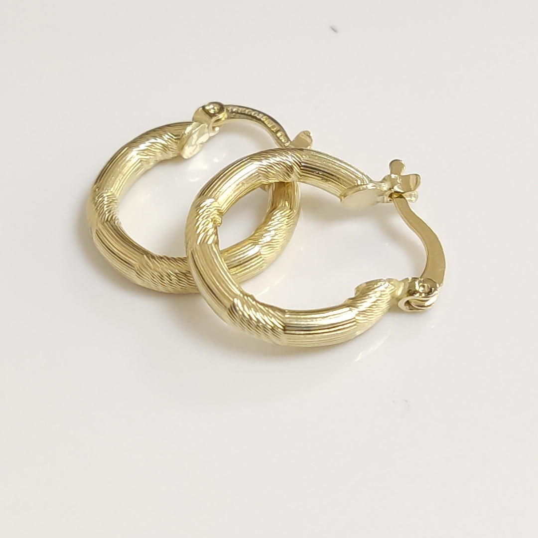ARETES TEJIDO ARRACADAS CON DISEÑO 14K 2.7 GR (NUEVO)