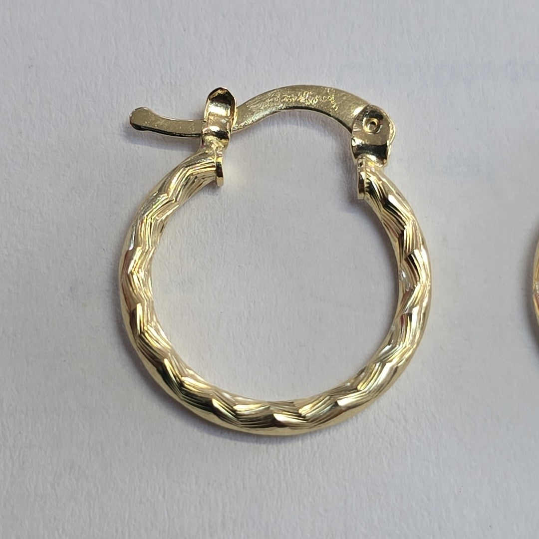 ARETES ARRACADAS TRENZADAS 14K 18 1.6 GR (NUEVO)