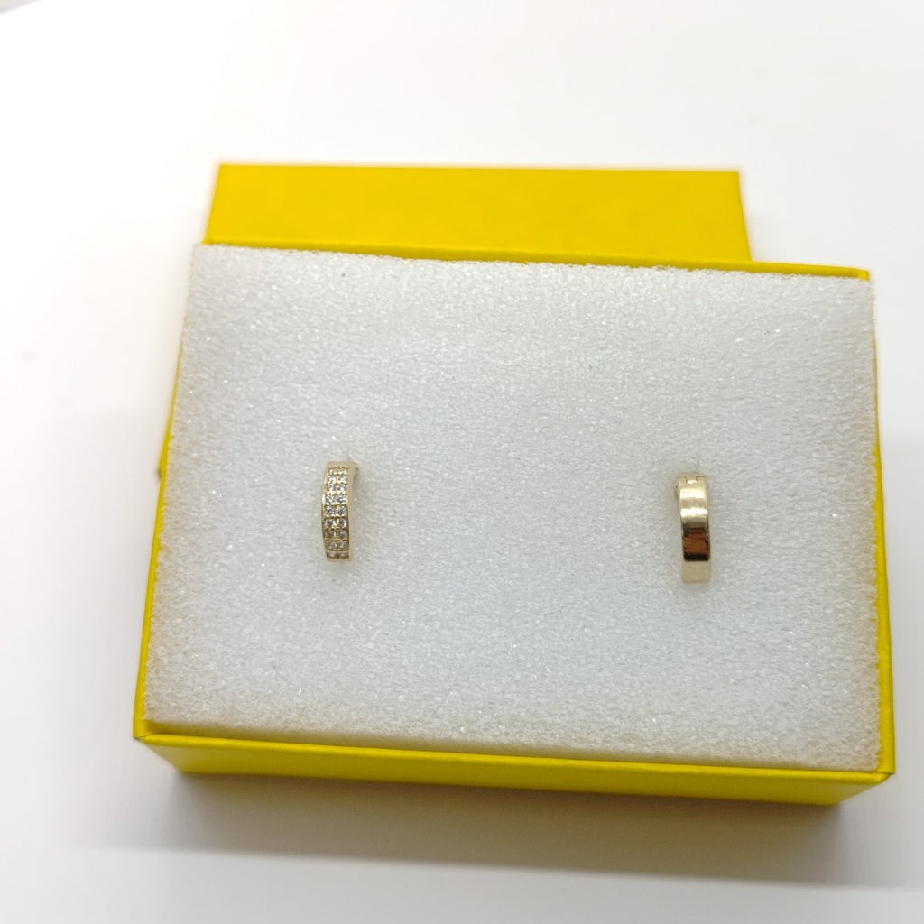 ARETES HUGGIES C CIRCONIA 14K 2.1 GR (NUEVO)