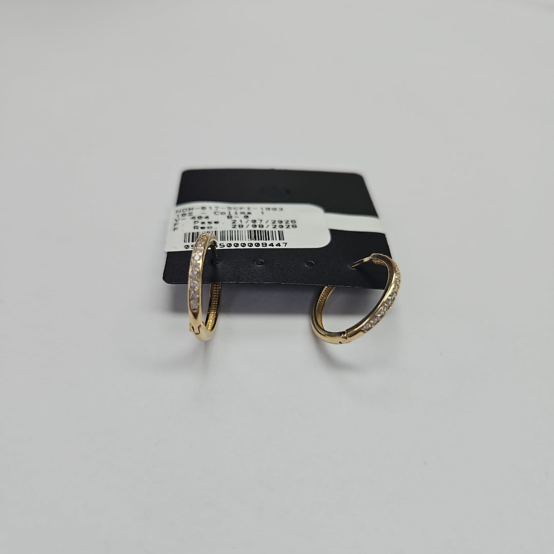 ARETES ARRACADAS C CIRCONIAS 14K 2.1 GR (NUEVO)