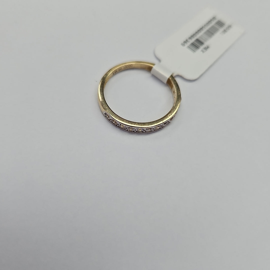 ANILLO ANILLITO C CIRCONIAS 14K 8 TALLA 2.2 GR (NUEVO)
