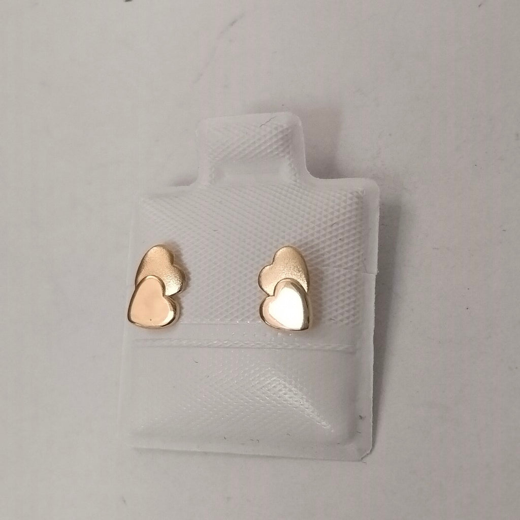 BROQUELES BROQUEL CORAZON DOBLE 14K 0.2171 GR (NUEVO)