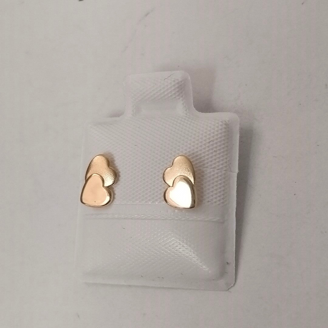 BROQUELES BROQUEL CORAZON DOBLE 14K 0.2171 GR (NUEVO)