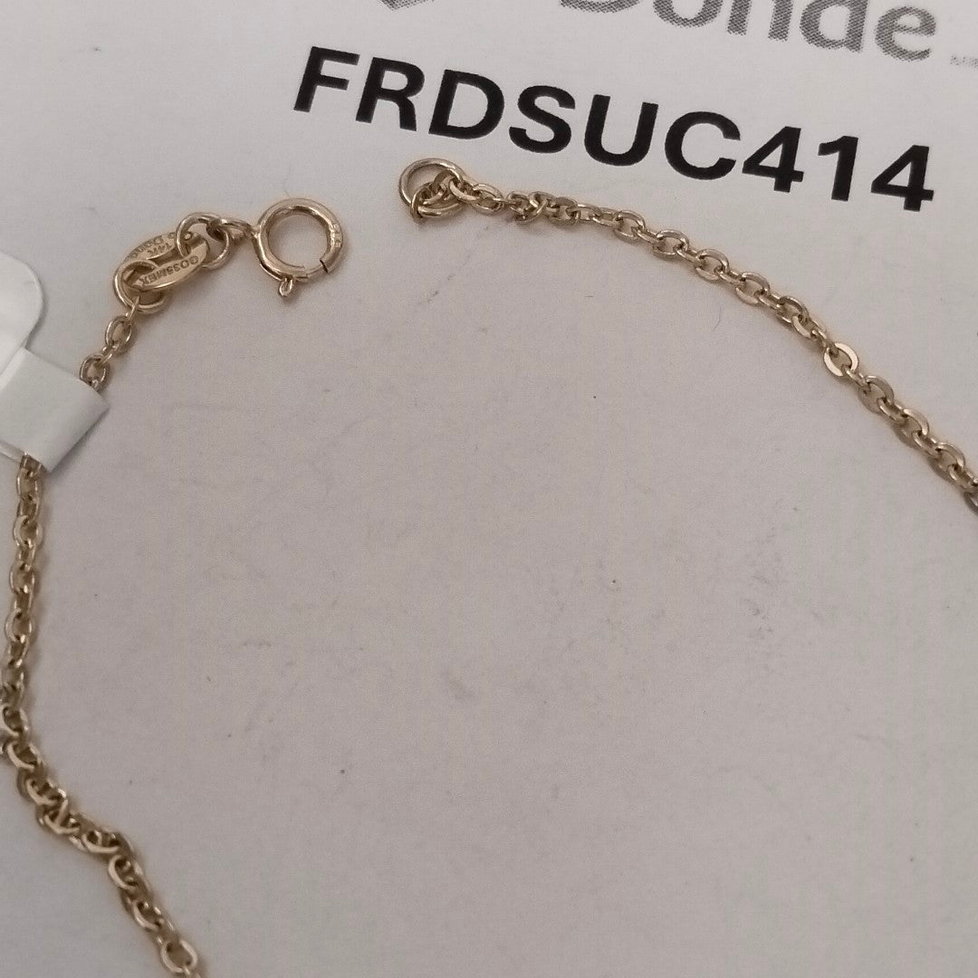 PULSERA TEJIDO ESPECIAL FIG FLORES 14K 18 CM 2.1 GR (NUEVO)