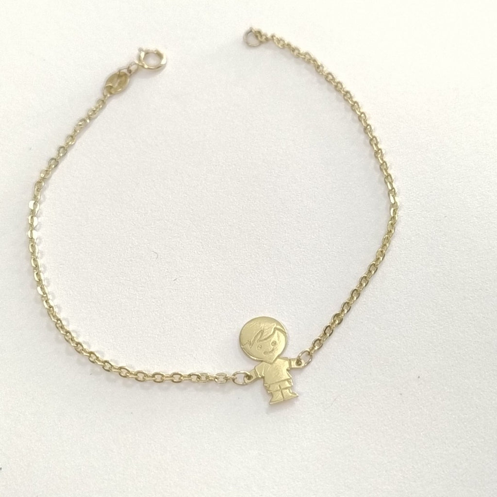 PULSERA TEJIDO ESPECIAL FIG NIÑO 14K 18 CM 1.4 GR (NUEVO)