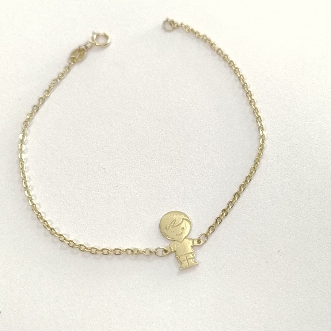 PULSERA TEJIDO ESPECIAL FIG NIÑO 14K 18 CM 1.4 GR (NUEVO)