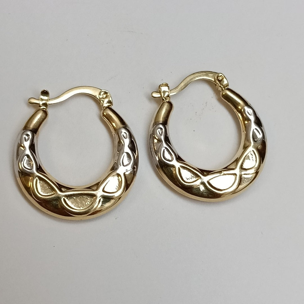 ARETES ARRACADAS COMBINADAS CON INFINITO 14K 2.1 GR (NUEVO)